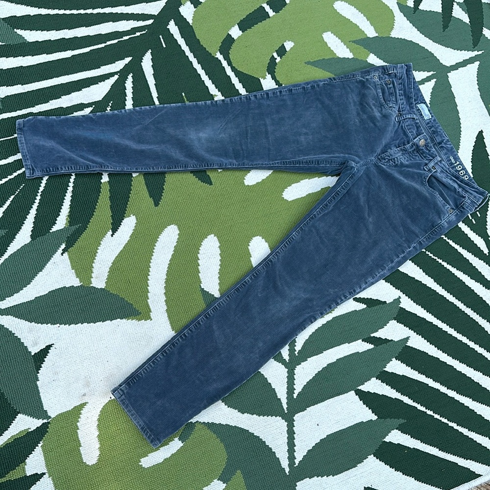 Gap 1969 Always Skinny 29 blue corduroy pantsuit